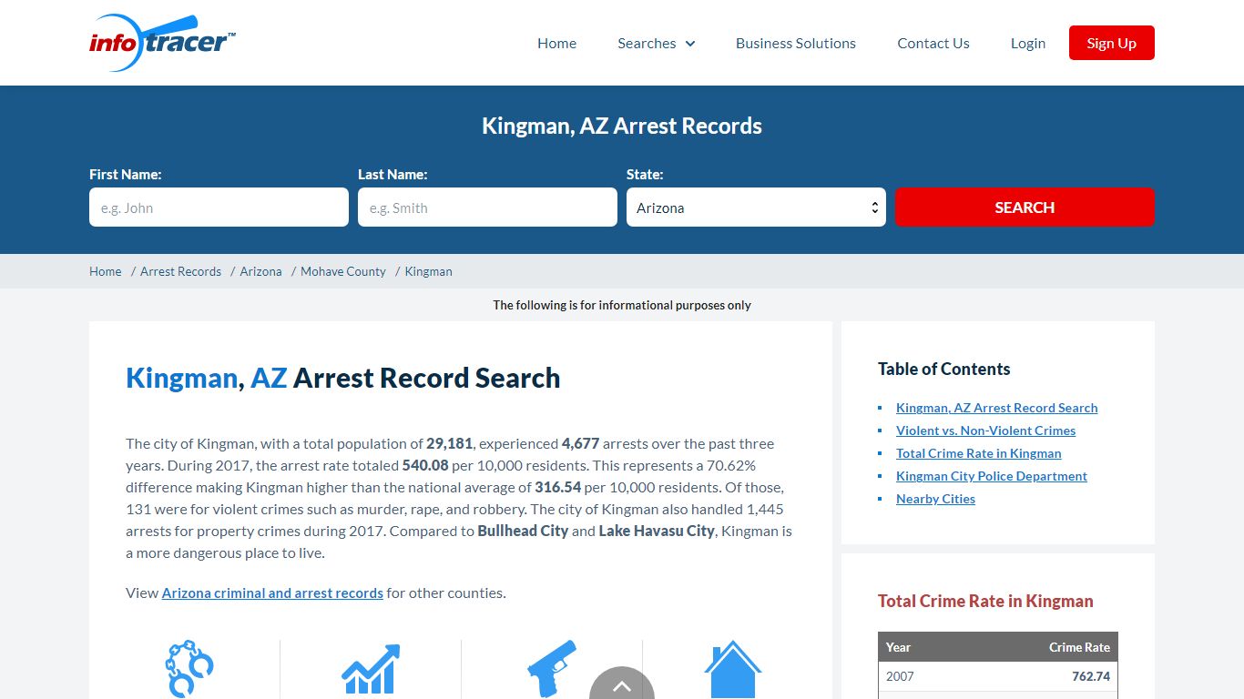 Search Kingman, AZ Arrest Records Online - InfoTracer